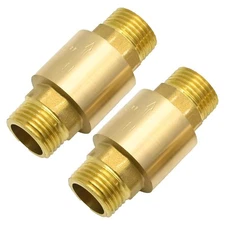 Brass In-Line Spring Check Valve 2 PCS DN15 1/2 Inch Male One-Way Non-Return
