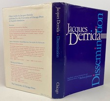 Jacques Derrida DISSEMINATION 1981 1st American edition Hardcover w/jacket Good