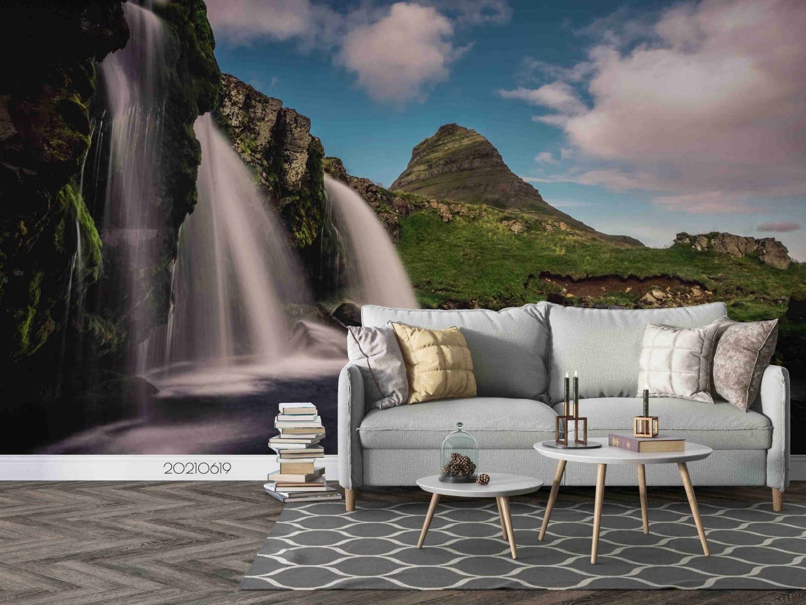 3D Sky Mountains Waterfall Landscape Wall Murals Wallpaper Murals Wall Sticker 2