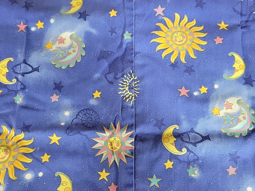 Sun Moon & Stars Simply Basic Blue Medium Scrub Top - Picture 1 of 12