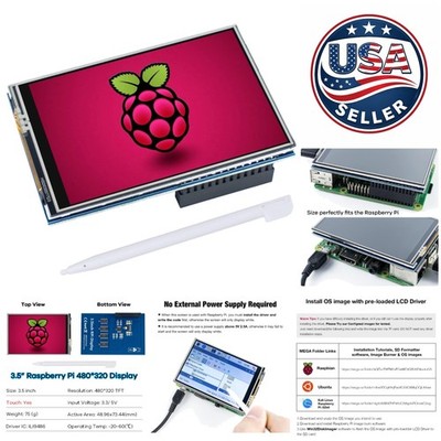 High-Resolution 3.5'' Touchscreen TFT LCD for Raspberry Pi - Easy Setup Included
