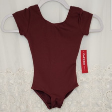 Capezio Kids Maroon Leotard Small TB132C Short Sleeve NWT Dance Gymnastics