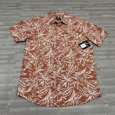 O'Neill Shoreside Short Sleeve Hawaiian Shirt Floral Mens Size Small Clay 55