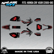 Graphics Kit for HONDA CRF450R (2005-2008) Lightning Series - Red Shift