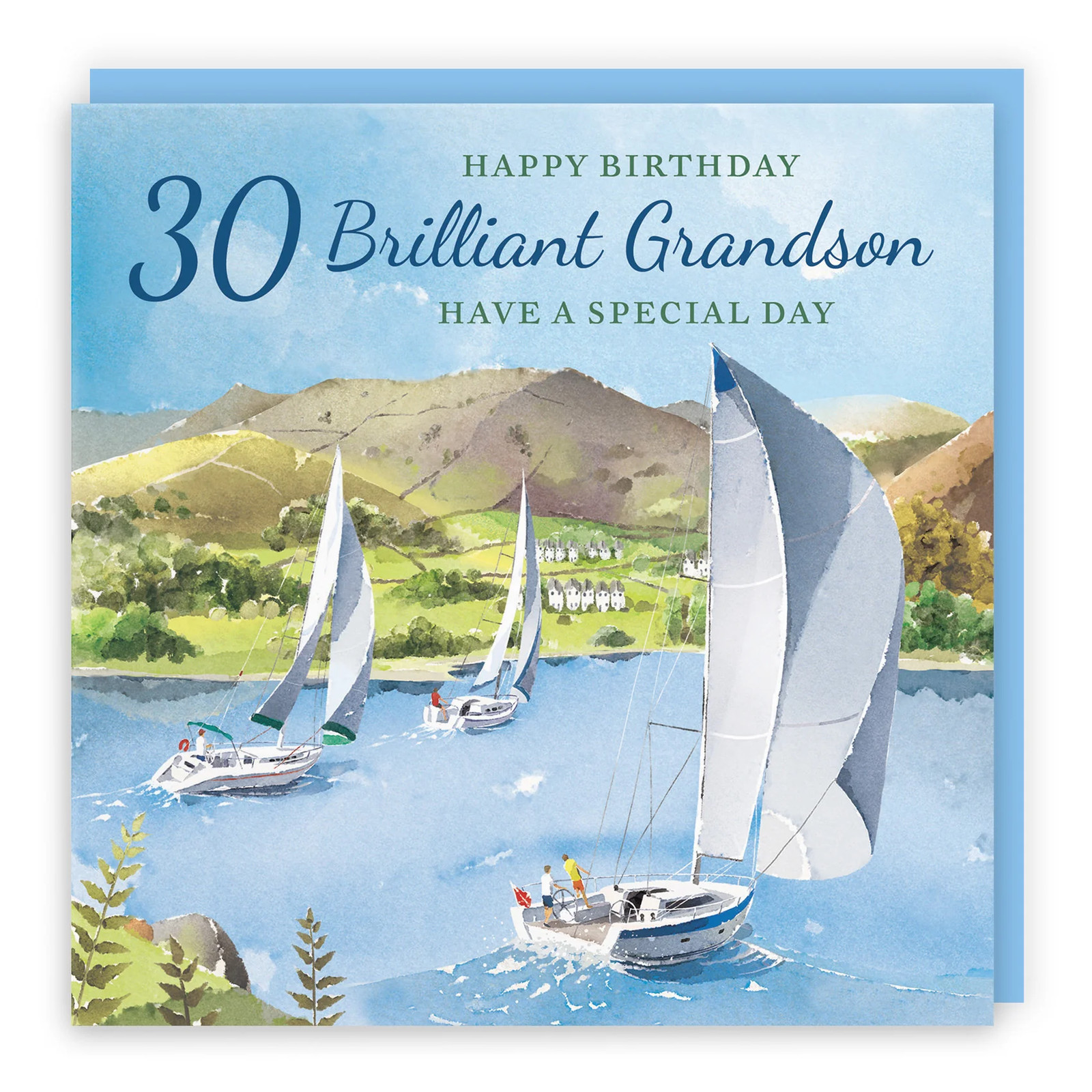 30th Grandson Birthday Card Sailing Boats Milo's Gallery