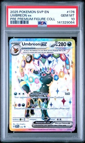 2025 POKEMON PRISMATIC EVOLUTIONS PREMIUM FIGURE COLLECTION UMBREON EX PSA 10