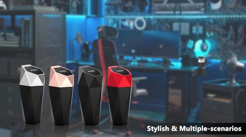 Car Trash Can Cup Holder, Mini Car Trash Can with Lid, Size: 600mlColor: Black - Picture 5 of 5