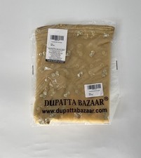 Dupatta Bazzar Gold net embellished Sequin Dupatta NEW Traditional Wear Scarf