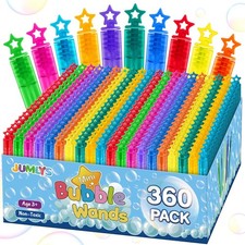 360 Pcs Mini Bubble Wands in 10 Colors, Bulk Party Favors for Kids, Themed Bi...