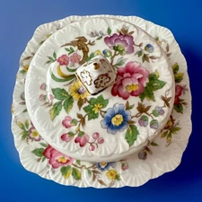 Royal Stafford ENGLAND "Rochester" Lidded Dome Butter/Cheese Dish Floral Retired