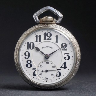 1928 Illinois Bunn Special Railroad Grade 60 Hour 16S 21J Pocket Watch Runs XLNT