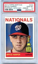 2013 Topps Heritage BRYCE HARPER Pittsburfh Error SSP #440 PSA 10 GEM Rookie Cup