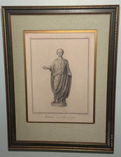 Antica scultura romana 1821 incisione Britannicus Grand Tour arte neoclassica