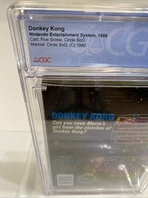 GLOSS NES-GP Donkey Kong 2nd Print feat. Jumpman Mario CGC 8.0 CiB NOT SEALED