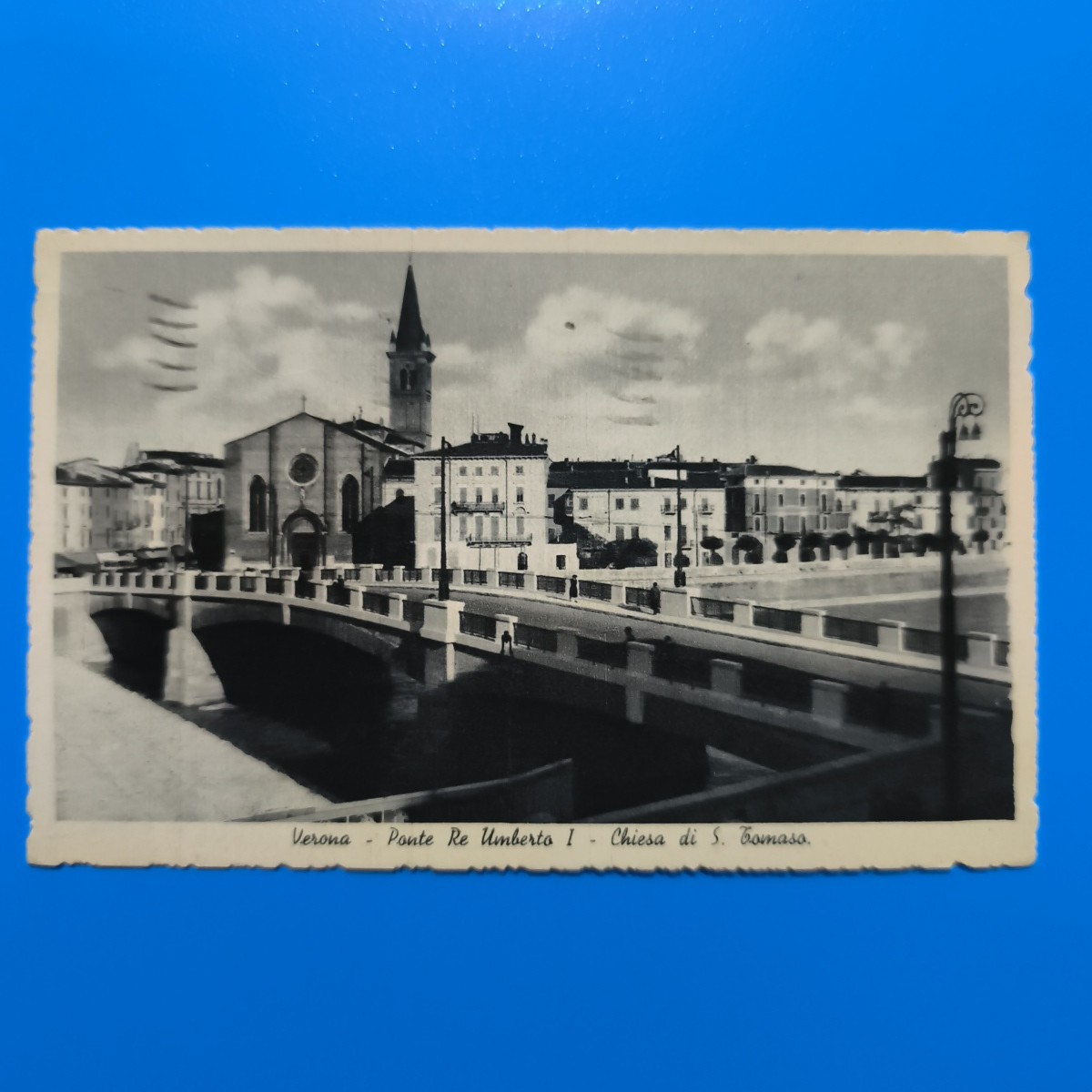 VERONA PONTE RE UMBERTO I CHIESA DI S. TOMASO VIAGGIATA – CARTOLINA FORMATO PICC