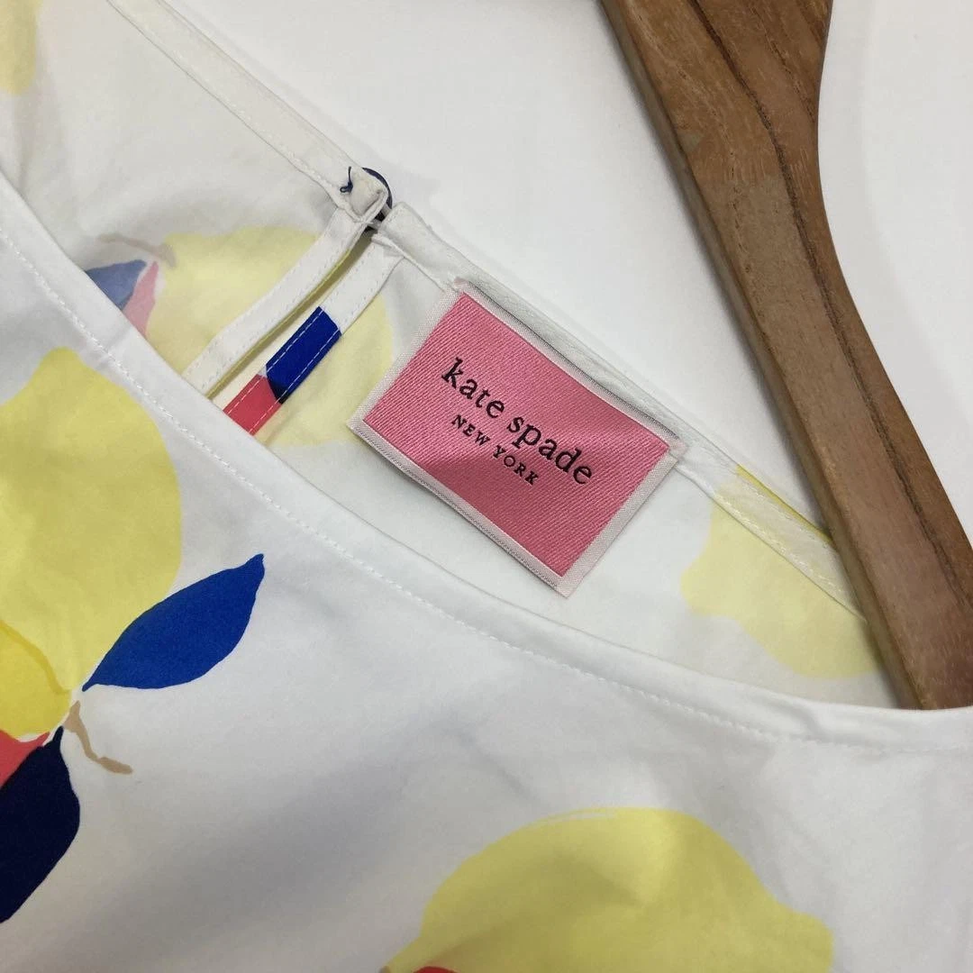 Abito Kate Spade stampa limone 2 bianco
