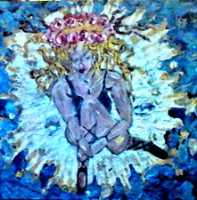 Original painting art Ballet Dancer modern art impressionist small 12x12 by pb