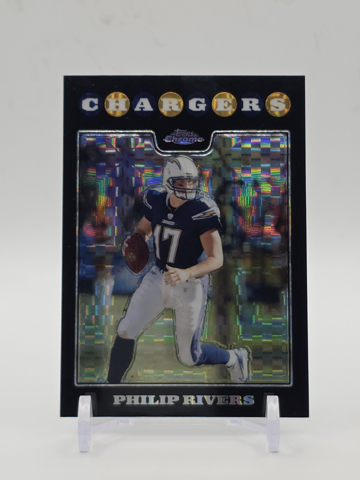 2008 Topps Chrome Philip Rivers #TC23 X-Fractor Refractor San Diego Chargers