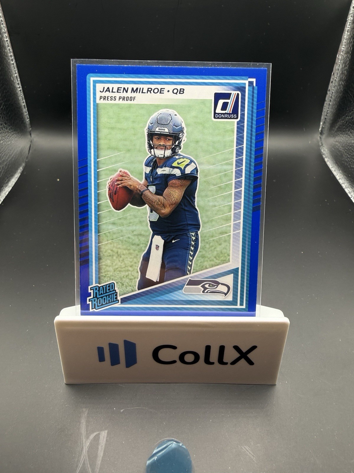 2025 Panini Donruss - Rated Rookie Jalen Milroe #307 Press Proof Blue (RC)
