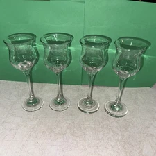 Orrefors Sweden Crystal Lisa Clear Plain 4pc 6 1/4” Sherry Cordial Glasses 80’s