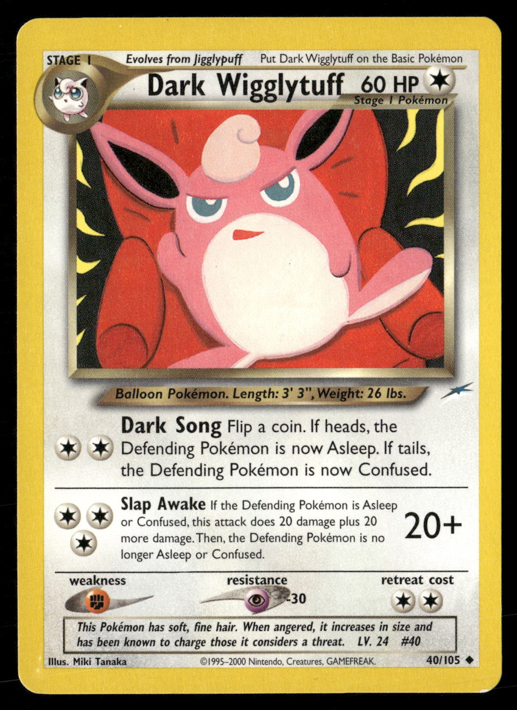Dark Wigglytuff 40/105 Uncommon Neo Destiny Pokemon Unlimited NM/M