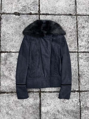 Gucci By Tom Ford Suede Raccoom Fur Leather Jacket With - Velvet Stripes