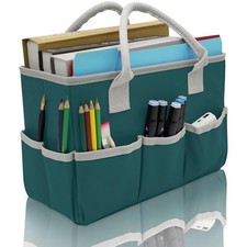 Cupohus Art Organizer Craft Storage Tote Bag with Pockets and Hadles, Oxford ...
