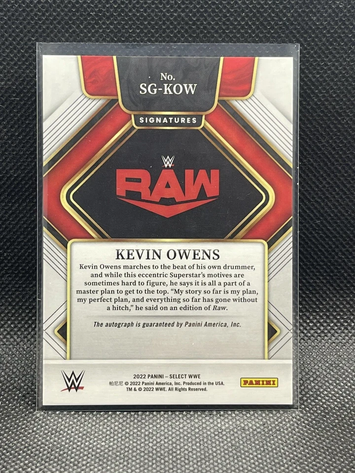 2022 Panini Select WWE Kevin Owens Auto SG-KOW Signatures - Image 2 of 2