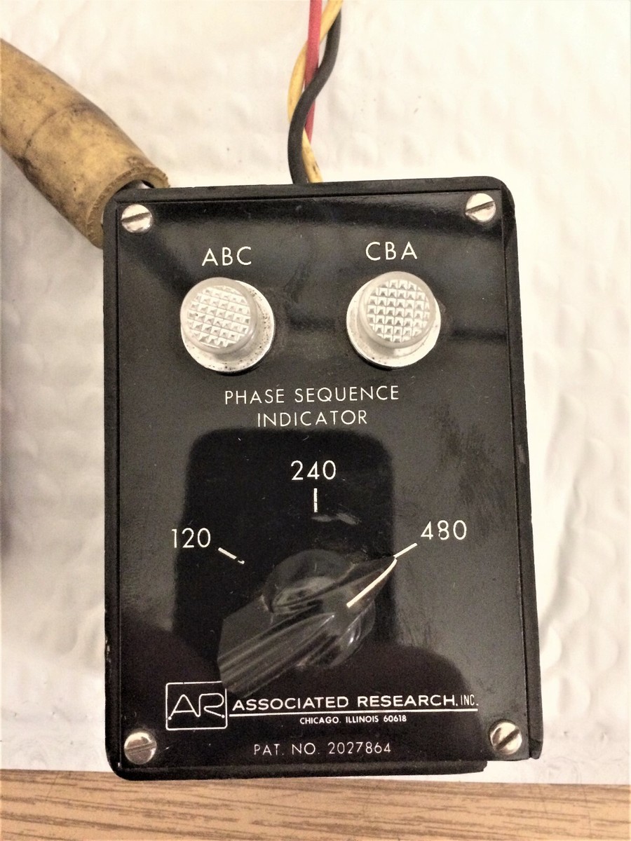 AR Associated Research 3 Phase Sequence Indicator ABC - CBA 120 