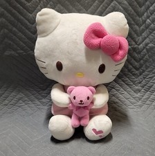 Hello Kitty with Teddy Bear RARE Heart Foot Stuffed Animal Plush Great Condition