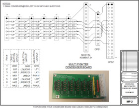 Multi Fighter Kick Harness Condenser for Jamma 6in1 Switcher Arcade with cables
