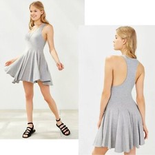 BDG URBAN OUTFITTERS NWT Gray Sleeveless Ribbed Knit Penelope Fit+Flare Dress M