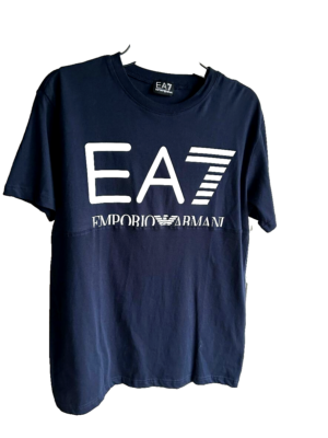 NWT EMPORIO ARMANI NAVY BLUE COTTON T-SHIRT SIZE MED | eBay