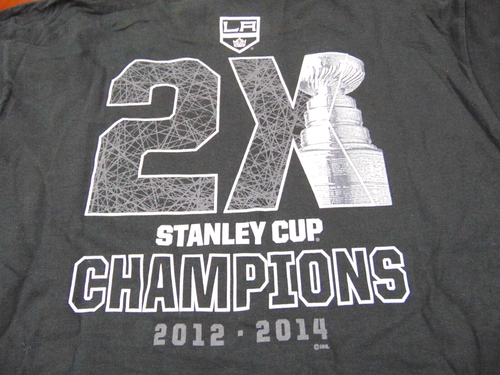 NEW NHL LOS ANGELES KINGS BLACK 2X STANLEY CUP T-SHIRT L - Picture 2 of 3