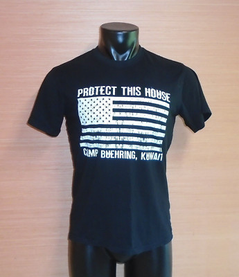 Protect This House Camp Buehring Kuwait Black Short Sleeve T-Shirt Size Small