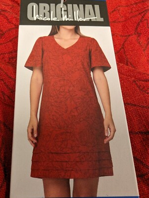 Nicole Miller Ladies' Linen Blend Dress tier Red L | eBay Nicole Miller Ladies' Linen Blend Dress tier Red L | eBay