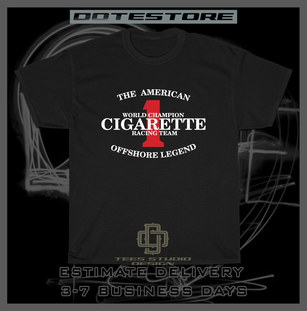 Cigarette Racing Team Logo Men's T-Shirt American Tee Shirt
