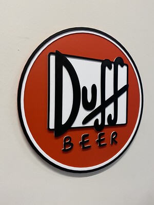 10'' Duff Bier Schild/Plakette für Bar, Männerhöhle, Küche, Garage, The Simpsons