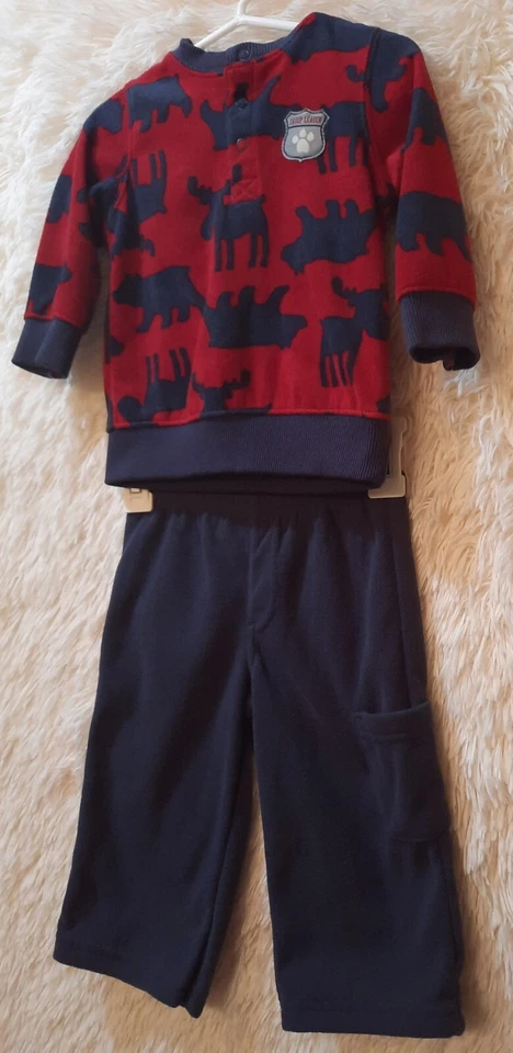 Nuevo Carter's Child of Mine Niño Dos Piezas Alce Set 12 Meses Foto 4 de 4