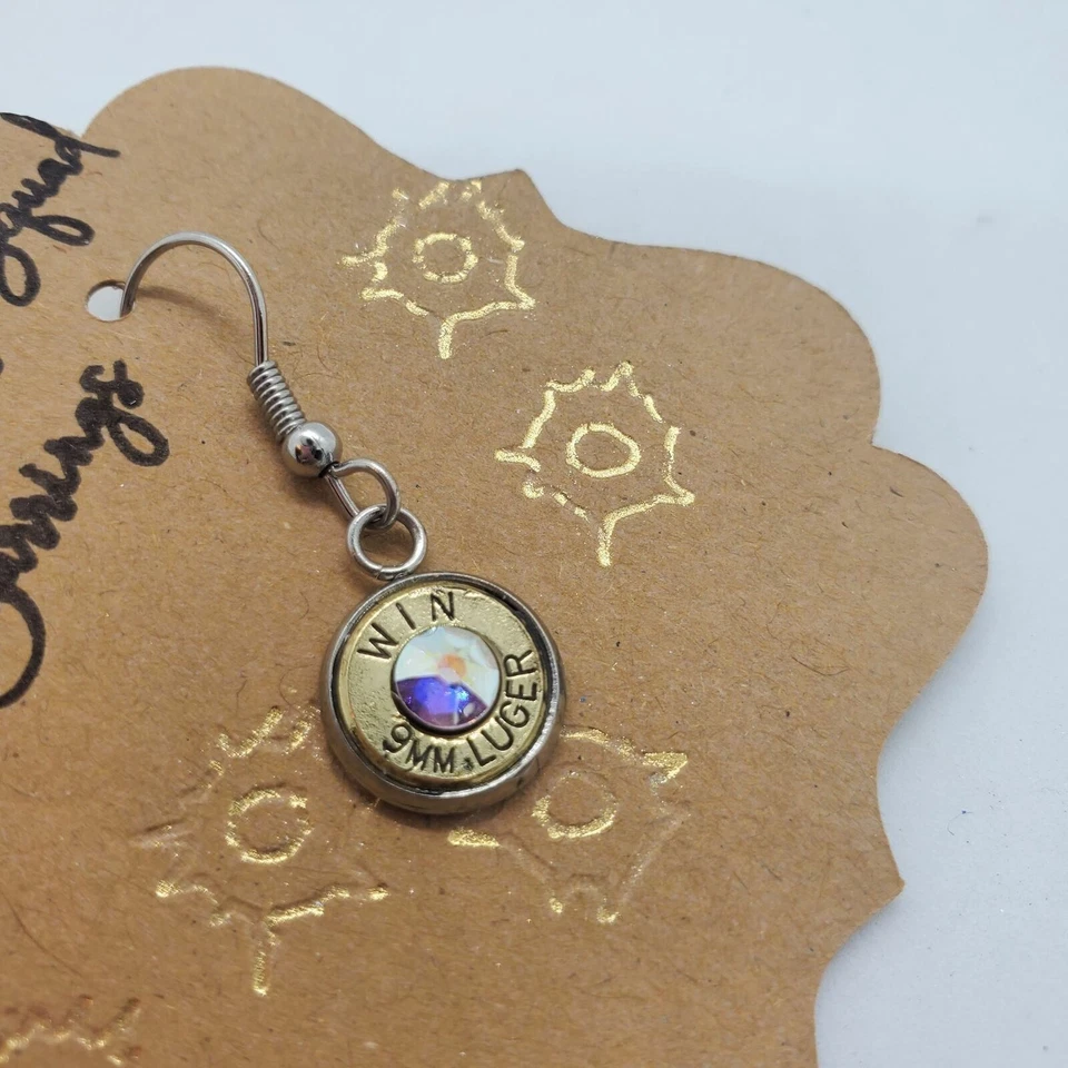 Pendientes colgantes carcasa bala real Foto 2 de 4