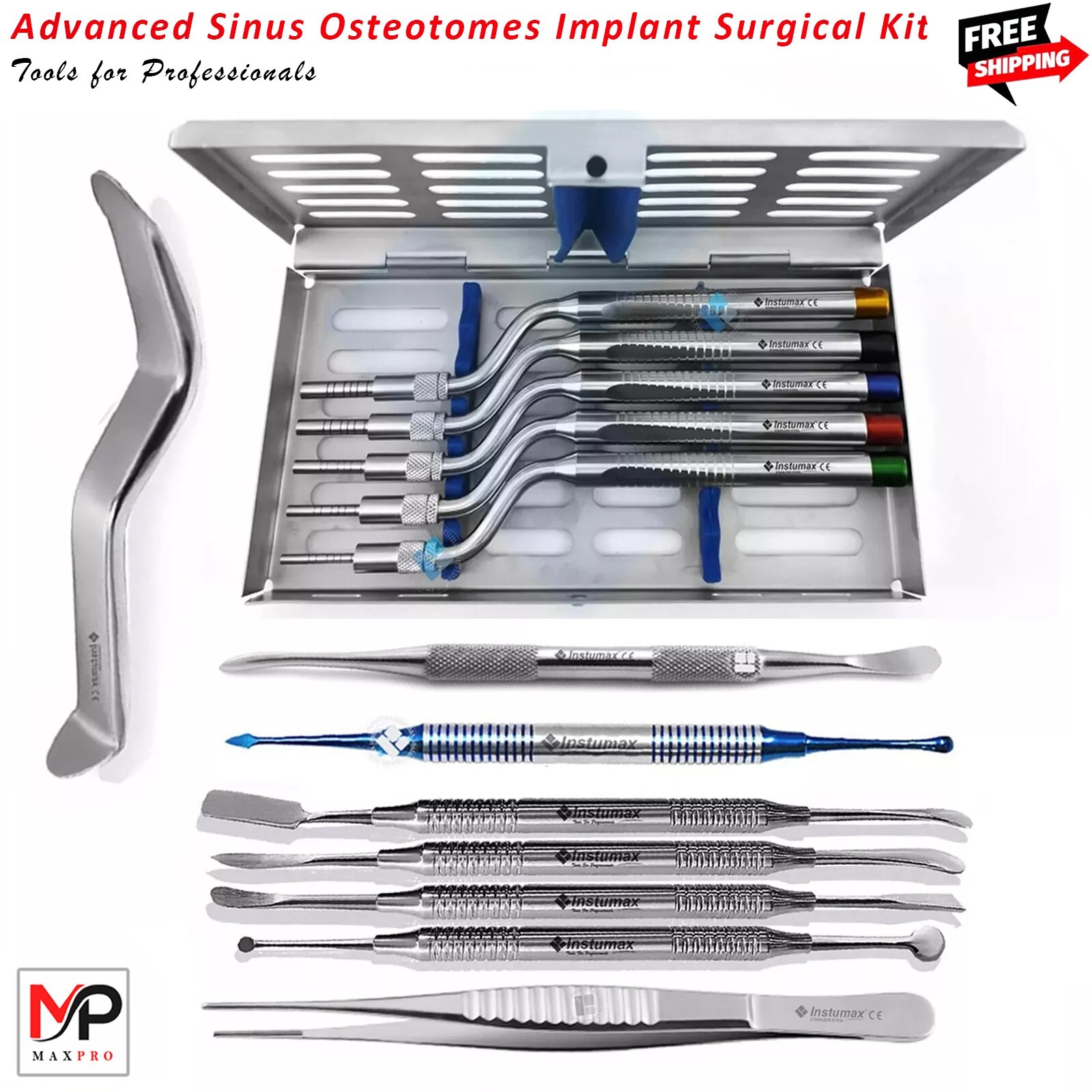 Bone Preparation Osteotomy Tools Kit Dental Implant Placement Bone Grafting