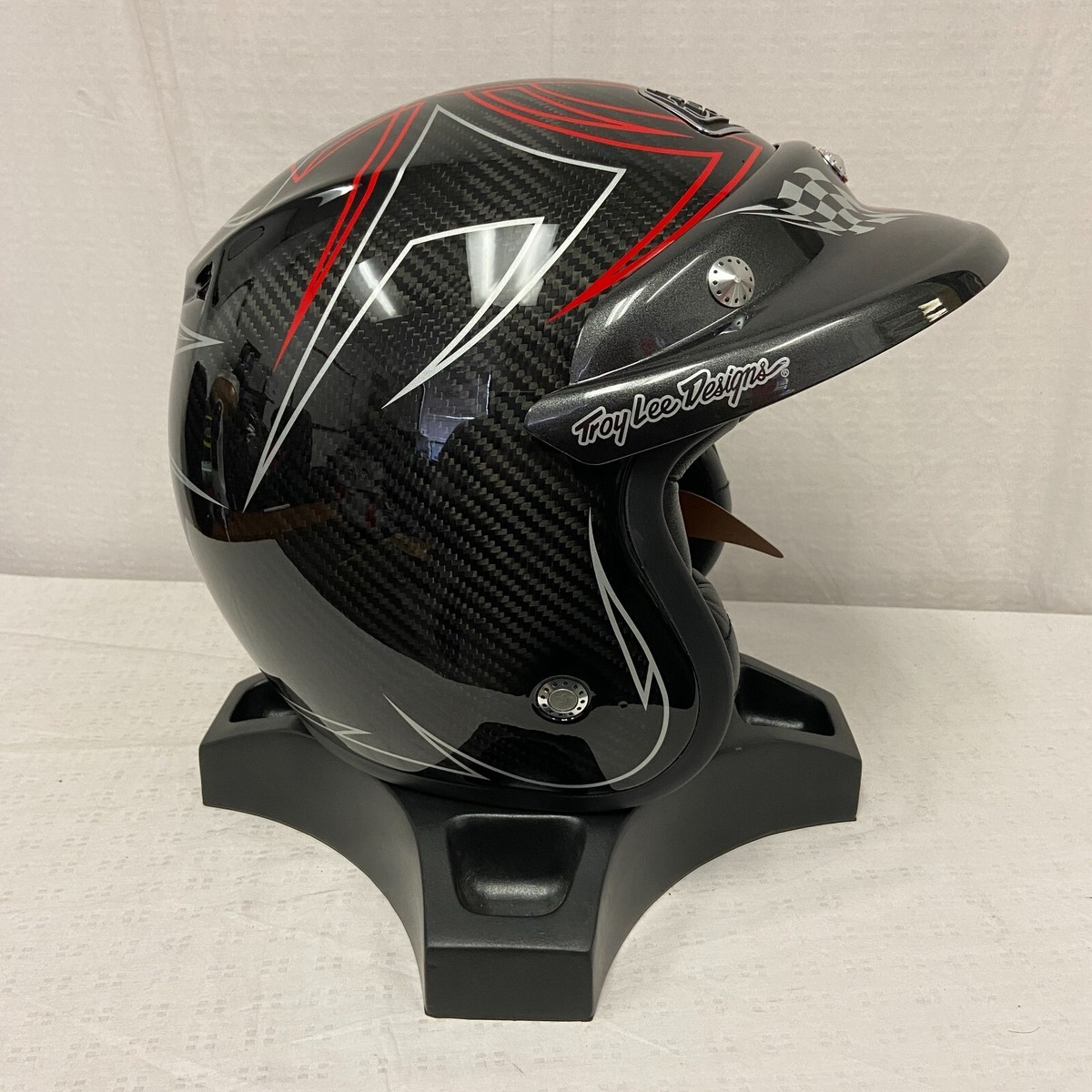 Troy Lee Designs 3/4 Open Face Helmet Carbon Pinstripe Small