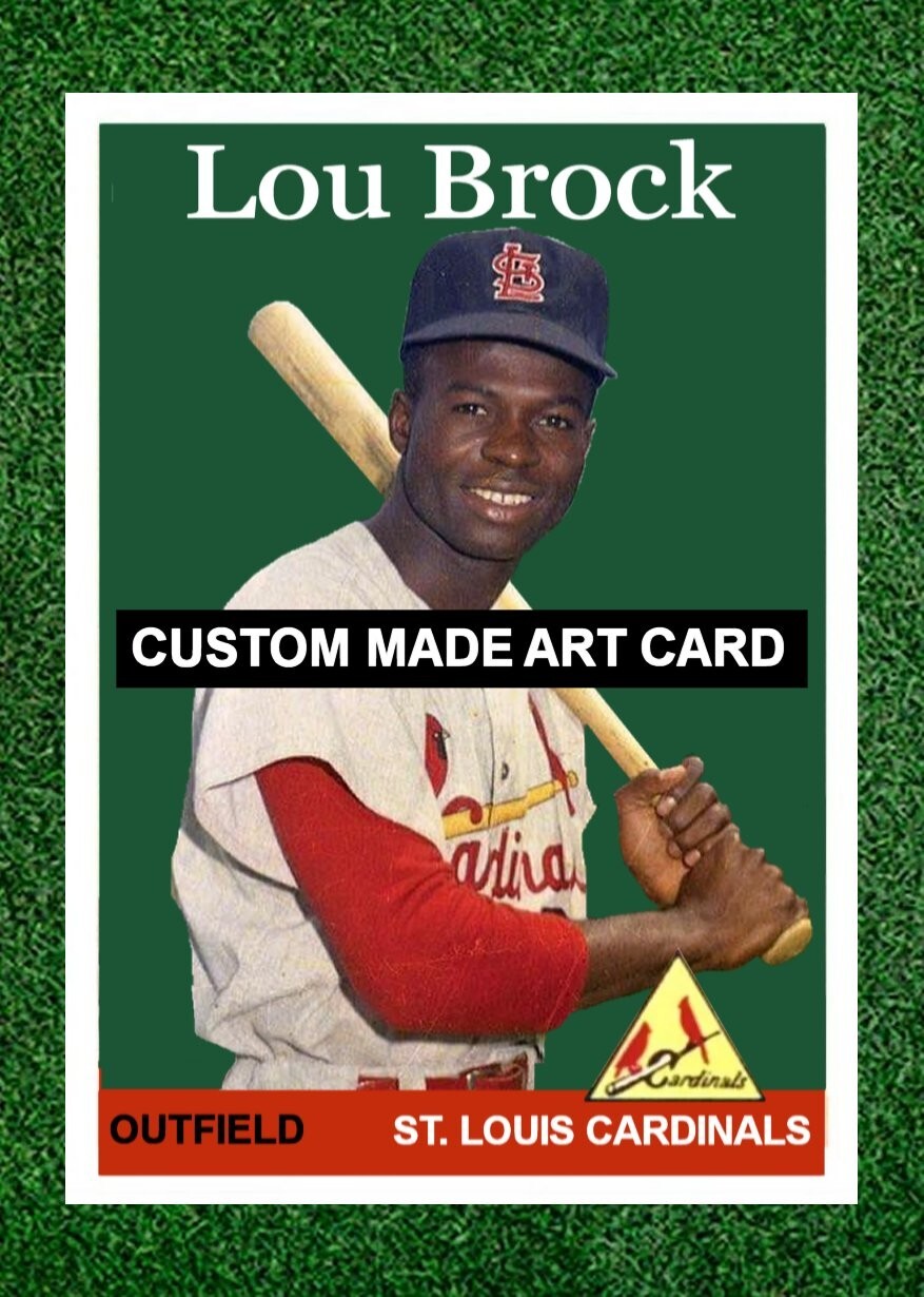 Lou Brock St Louis Cardinals Baseball Art Card