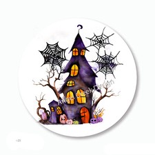 Halloween Favors Haunted House Scrapbook Stickers Labels Envelope Seals