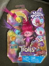 Dreamworks Trolls Band Together Small Poppy Doll  Hair Pops Accessories 9 Pc