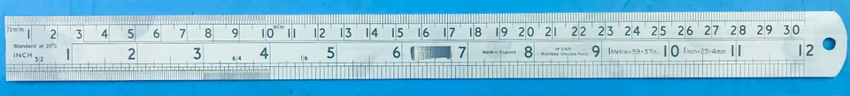 Rabone Chesterman 12"/300mm Steel Rule (34R/12)