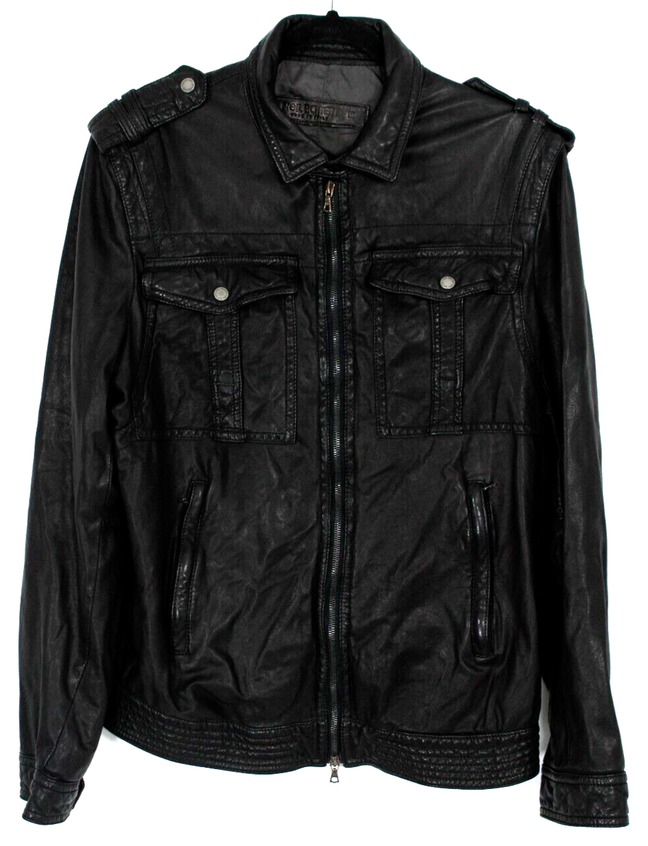 【SALE】Neil Barrett shrink leather jacket Neil Barrett Leather Jacket - XL