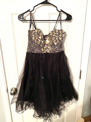 black short prom dress Black tulle lace short prom dress, black homecoming dress – toptby