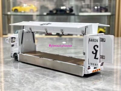 GCD 1/64 LB-TRUCKS Fuso Super Great 白 GCD 1:64 White LB Fuso Super Great Transport Truck Model