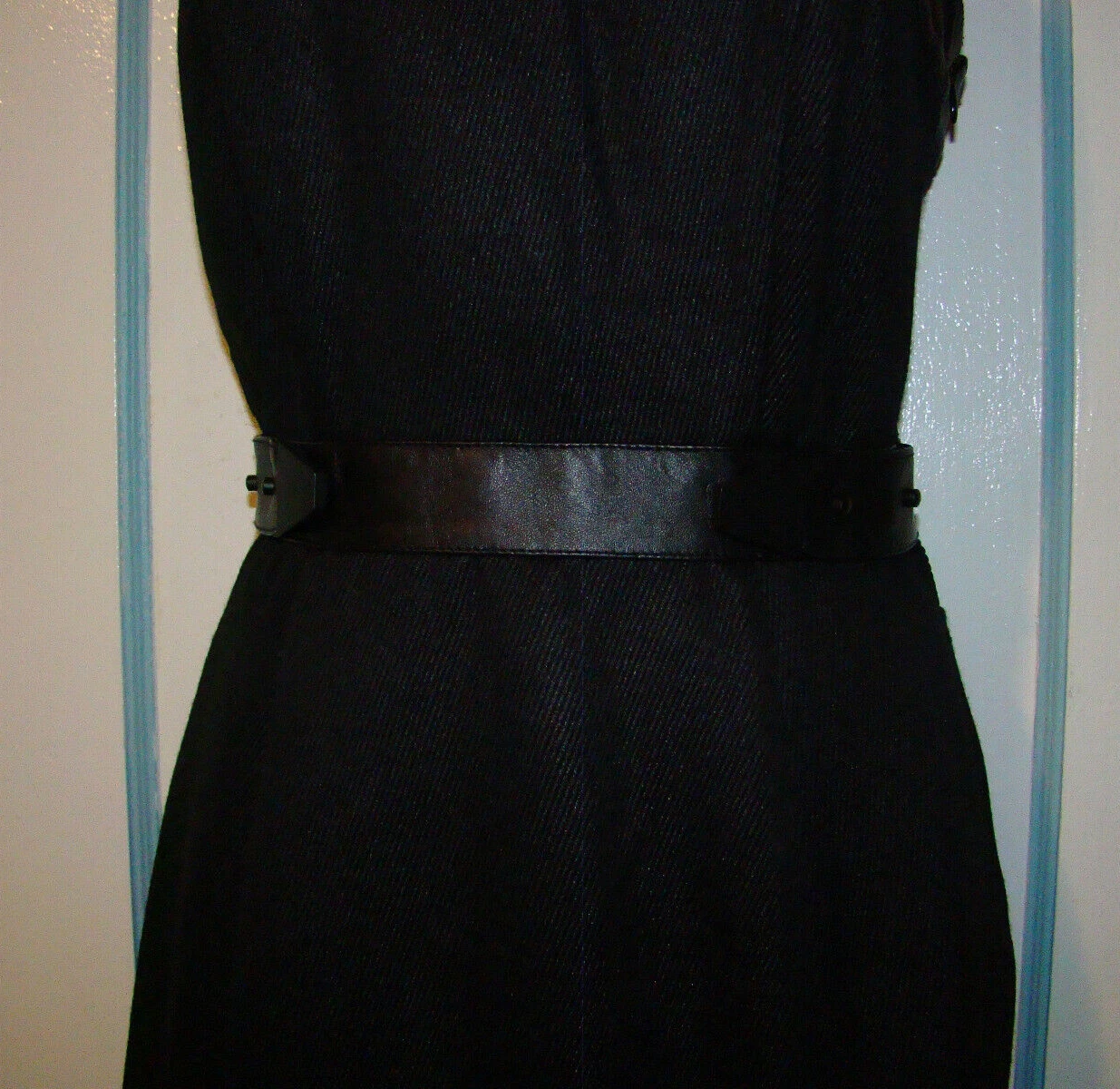 Abito Alexander Wang in pelle di lana nero taglia 0 nuovo con etichetta foderato in seta